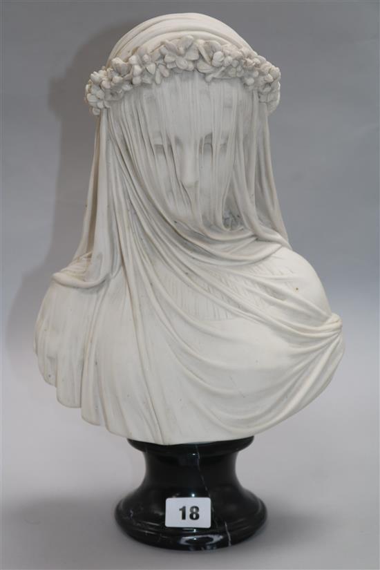 A composition bust of the vail Bride height 35cm